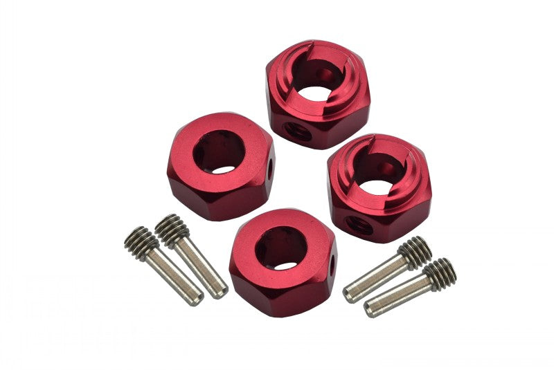 Axial 1/10 RBX10 Ryft 4WD Rock Bouncer Aluminum Hex Adapters 6mm Thick - 8Pc Set Red