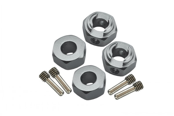 Axial 1/10 RBX10 Ryft 4WD Rock Bouncer Aluminum Hex Adapters 6mm Thick - 8Pc Set Silver