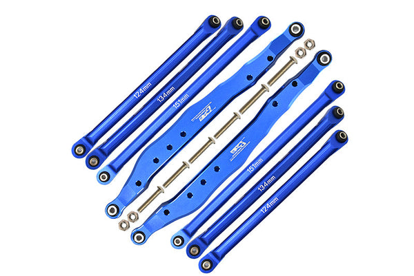 Axial 1/10 RBX10 Ryft 4WD Rock Bouncer Aluminum Upgrade Combo Set A (Trailing Arms + Chassis Links) - Blue
