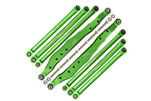 Axial 1/10 RBX10 Ryft 4WD Rock Bouncer Aluminum Upgrade Combo Set A (Trailing Arms + Chassis Links) - Green