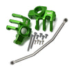 Axial 1/10 RBX10 Ryft 4WD Rock Bouncer AXI03005 Aluminum Front Knuckle Arm With Steering Rod - 13Pc Set Green