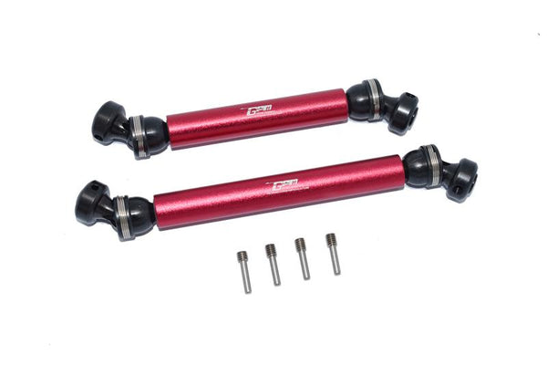 Axial 1/10 RBX10 Ryft 4WD Rock Bouncer Steel + Aluminium Front + Rear CVD Drive Shaft - 6Pc Set Red