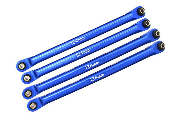 Axial 1/10 RBX10 Ryft 4WD Rock Bouncer AXI03005 Aluminum Front Upper & Lower Chassis Links Parts Tree - 4Pc Set Blue