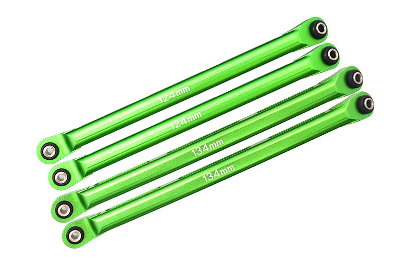 Axial 1/10 RBX10 Ryft 4WD Rock Bouncer AXI03005 Aluminum Front Upper & Lower Chassis Links Parts Tree - 4Pc Set Green