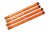 Axial 1/10 RBX10 Ryft 4WD Rock Bouncer AXI03005 Aluminum Front Upper & Lower Chassis Links Parts Tree - 4Pc Set Orange