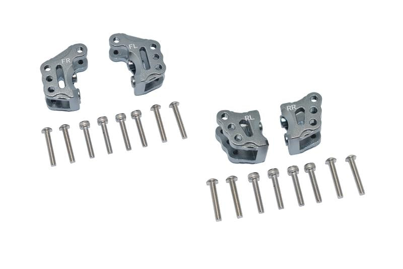 Axial 1/10 RBX10 Ryft 4WD Rock Bouncer Aluminum Front & Rear Axle Mount Set For Suspension Links - 20Pc Set Gray Silver