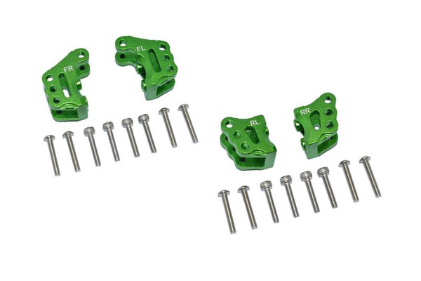 Axial 1/10 RBX10 Ryft 4WD Rock Bouncer Aluminum Front & Rear Axle Mount Set For Suspension Links - 20Pc Set Green