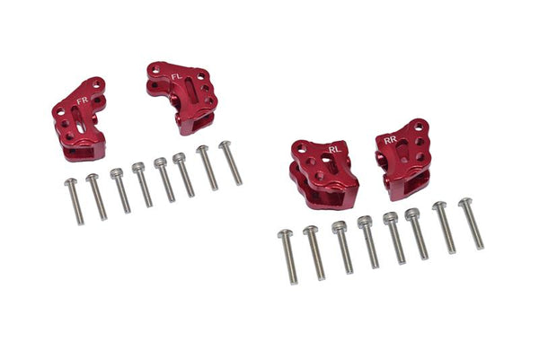 Axial 1/10 RBX10 Ryft 4WD Rock Bouncer Aluminum Front & Rear Axle Mount Set For Suspension Links - 20Pc Set Red