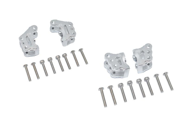 Axial 1/10 RBX10 Ryft 4WD Rock Bouncer Aluminum Front & Rear Axle Mount Set For Suspension Links - 20Pc Set Silver