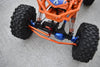 Axial 1/10 RBX10 Ryft 4WD Rock Bouncer AXI03005 Upgrade Parts Aluminum Front Steering Tie Rods + Aluminum 7075 25T Servo Horn With Built-In Spring (2 Positioning Holes) - 6Pc Set Orange
