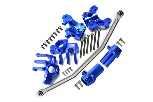 Axial 1/10 RBX10 Ryft 4WD Rock Bouncer Aluminum Upgrade Combo Set B (Front C-Hubs + Front & Rear Knuckle Arms + Steering Rod) - Blue