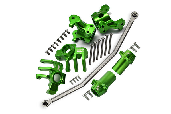 Axial 1/10 RBX10 Ryft 4WD Rock Bouncer Aluminum Upgrade Combo Set B (Front C-Hubs + Front & Rear Knuckle Arms + Steering Rod) - Green
