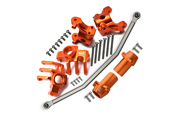 Axial 1/10 RBX10 Ryft 4WD Rock Bouncer Aluminum Upgrade Combo Set B (Front C-Hubs + Front & Rear Knuckle Arms + Steering Rod) - Orange