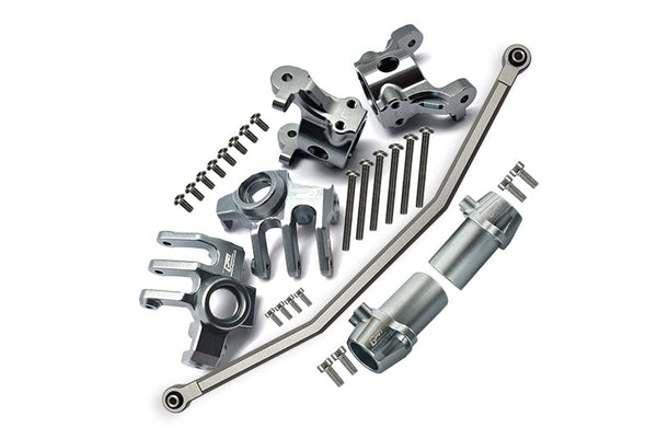 Axial 1/10 RBX10 Ryft 4WD Rock Bouncer Aluminum Upgrade Combo Set B (Front C-Hubs + Front & Rear Knuckle Arms + Steering Rod) - Silver