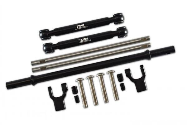 Axial 1/10 RBX10 Ryft 4WD Rock Bouncer AXI03005 Stainless Steel Rear Sway Bar & Aluminum Sway Bar Arm & Stainless Steel Linkage - 12Pc Set Black