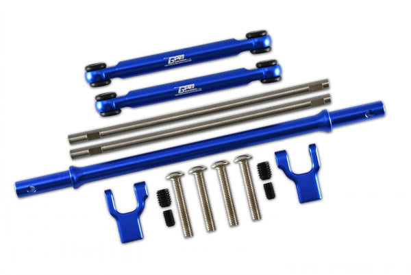 Axial 1/10 RBX10 Ryft 4WD Rock Bouncer AXI03005 Stainless Steel Rear Sway Bar & Aluminum Sway Bar Arm & Stainless Steel Linkage - 12Pc Set Blue