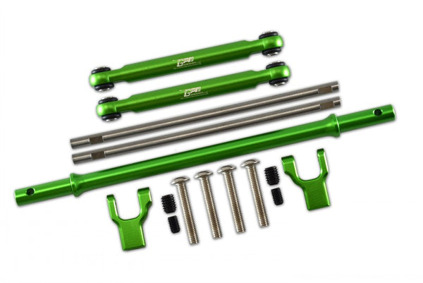 Axial 1/10 RBX10 Ryft 4WD Rock Bouncer AXI03005 Stainless Steel Rear Sway Bar & Aluminum Sway Bar Arm & Stainless Steel Linkage - 12Pc Set Green