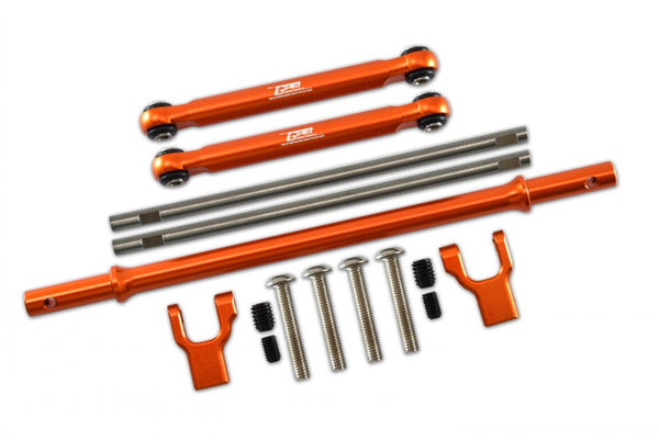 Axial 1/10 RBX10 Ryft 4WD Rock Bouncer AXI03005 Stainless Steel Rear Sway Bar & Aluminum Sway Bar Arm & Stainless Steel Linkage - 12Pc Set Orange