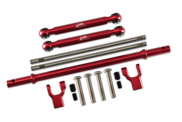 Axial 1/10 RBX10 Ryft 4WD Rock Bouncer AXI03005 Stainless Steel Rear Sway Bar & Aluminum Sway Bar Arm & Stainless Steel Linkage - 12Pc Set Red