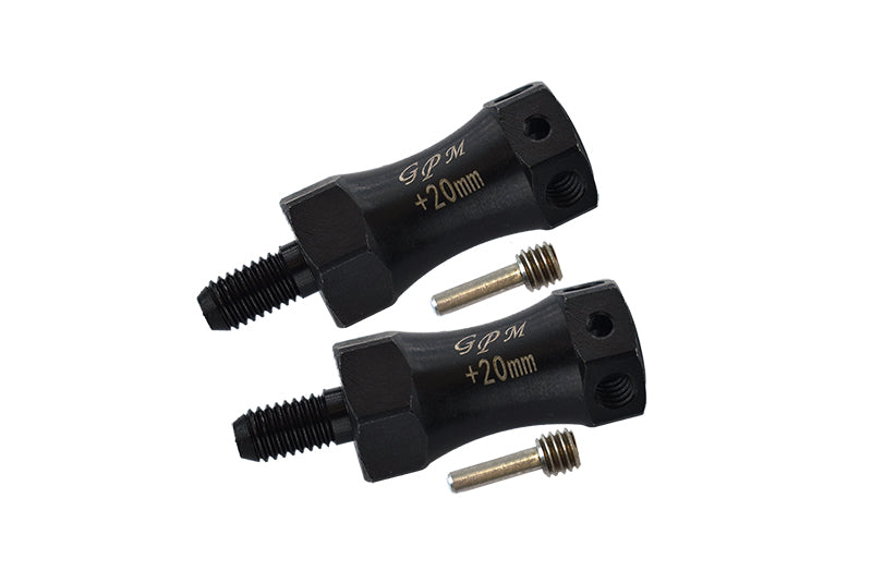 Losi 1:10 Baja Rey / Rock Rey / Hammer Rey U4 Harden Steel #45 Front Or Rear Extended Wheel Hex (+20mm) - 4Pc Set Black