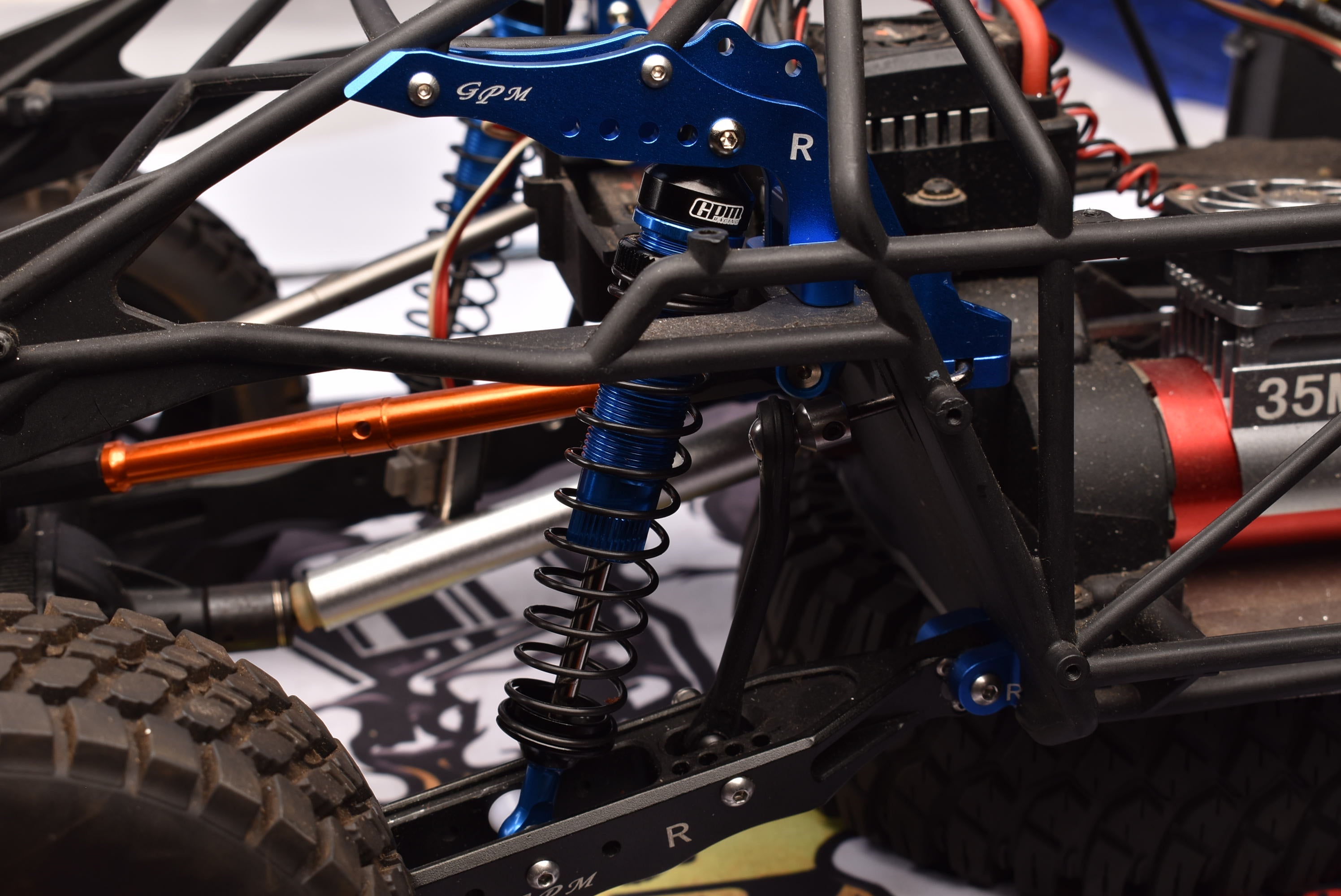 E-VIRATRUE 7075Alu Dual Shock Tower/Buffer mounts/Arm For Losi Baja Rey2.0  1/10