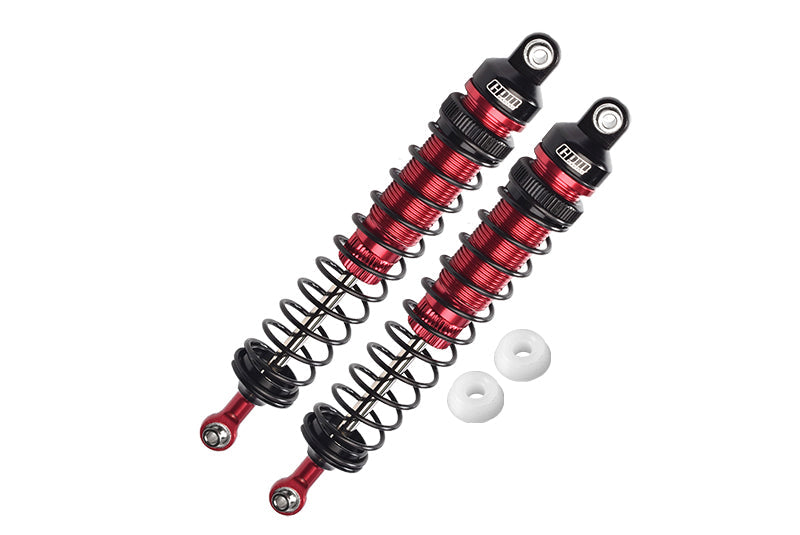 Aluminum 6061-T6 Rear Adjustable Spring Dampers (122mm) For Losi 1/10 Rock Rey 4WD Rock Racer LOS03009 Upgrades - Red