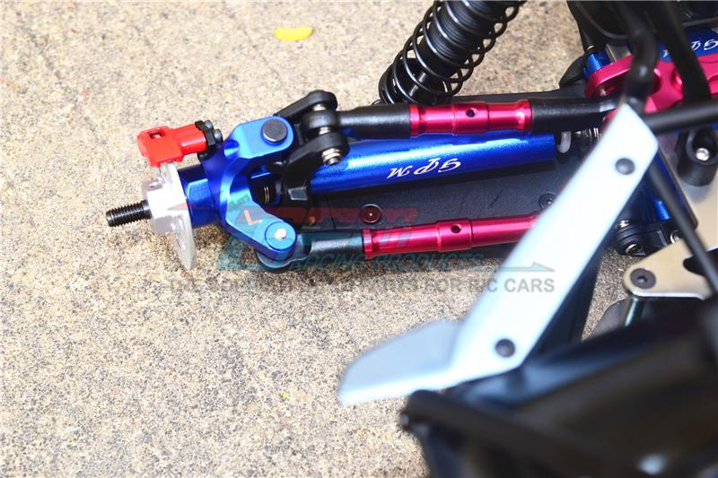Aluminum 6061-T6 Rear Shock Dampers For LOSI 1/10 Hammer Rey U4 Rock Racer - 140mm, Blue (Upgrade Part)