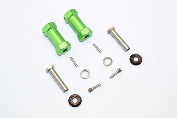 Axial RR10 Bomber Aluminum Wheel Hex Adapters 27mm Width (Use For 4mm Thread Wheel Shaft & 5mm Hole Wheel) - 1Pr Set Green