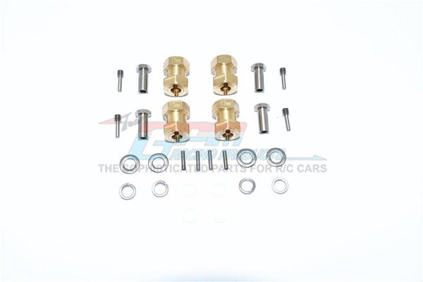 Brass Wheel Hex Adapters 17mm For Axial Wraith / RR10 Bomber / SMT10 - 4Pc Set