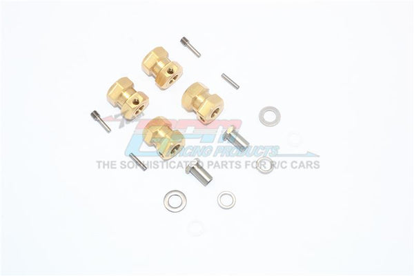 Brass Wheel Hex Adapters 15mm For Axial Wraith / Rr10 Bomber / SMT10 - 4Pc Set 