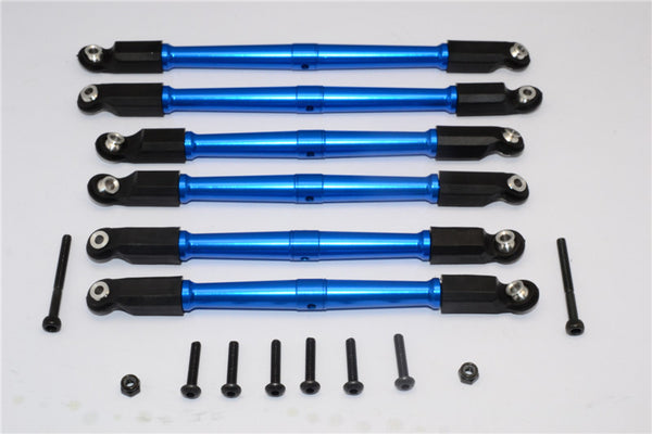 Axial RR10 Bomber Aluminum Front & Rear Link Parts - 6Pcs Set Blue