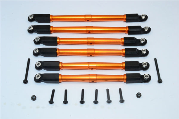 Axial RR10 Bomber Aluminum Front & Rear Link Parts - 6Pcs Set Orange