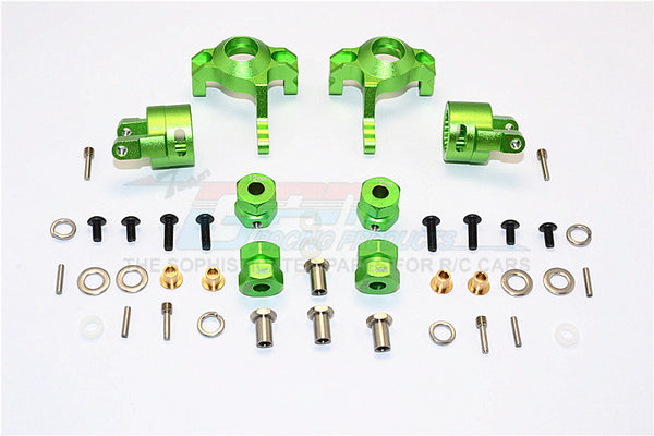 Axial RR10 Bomber & Wraith Aluminum Front C-Hub & Knuckle Arm (5 Degree Caster) - 4Pcs Set Green