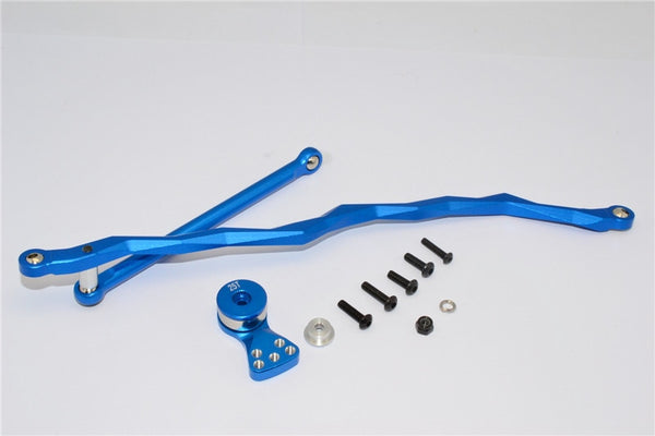 Axial RR10 Bomber Aluminum Steering Link & Hi-Torque Servo Saver - 1 Set Blue