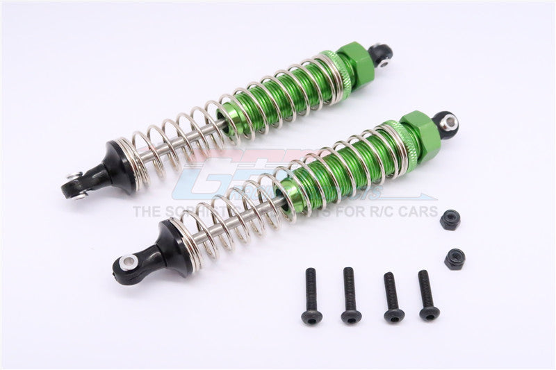 Axial RR10 Bomber Aluminum Front/Rear Adjustable Spring Damper (105mm) With Plastic Ball Ends - 1Pr Set Green