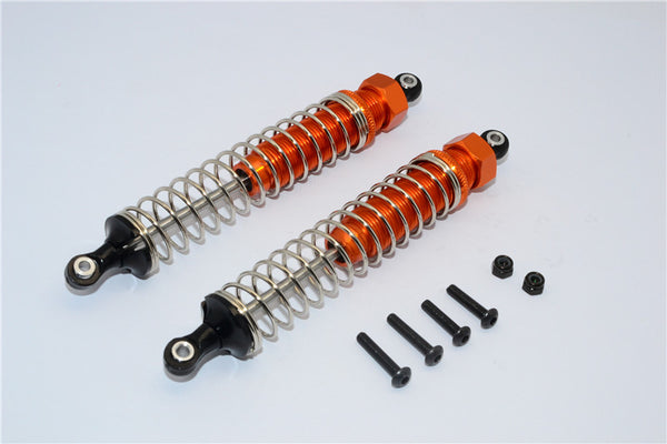 Axial RR10 Bomber Aluminum Front/Rear Adjustable Spring Damper (105mm) With Plstic Ball Ends - 1Pr Set Orange