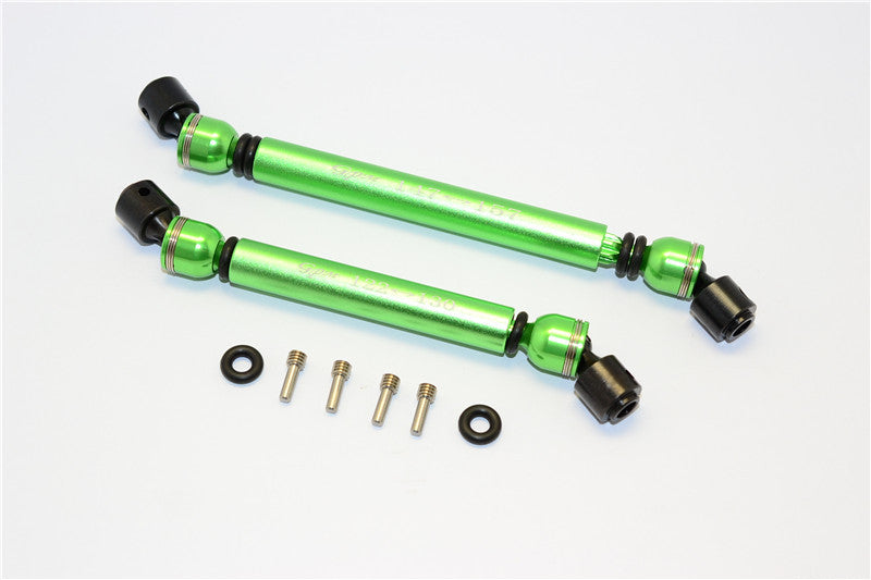 Axial RR10 Bomber Aluminum Front & Rear Main Drive Shaft With Steel Joint (S:122mm-130mm, L:147mm-157mm) - 2Pcs Set Green