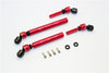 Axial RR10 Bomber Aluminum Front & Rear Main Drive Shaft With Steel Joint (S:122mm-130mm, L:147mm-157mm) - 2Pcs Set Red