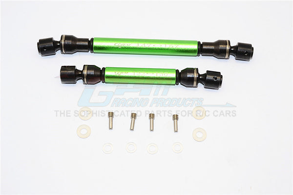 Axial RR10 Bomber Steel+Aluminum Front & Rear Main Drive Shaft (147mm-157mm, 122mm-130mm) - 2Pcs Set Green
