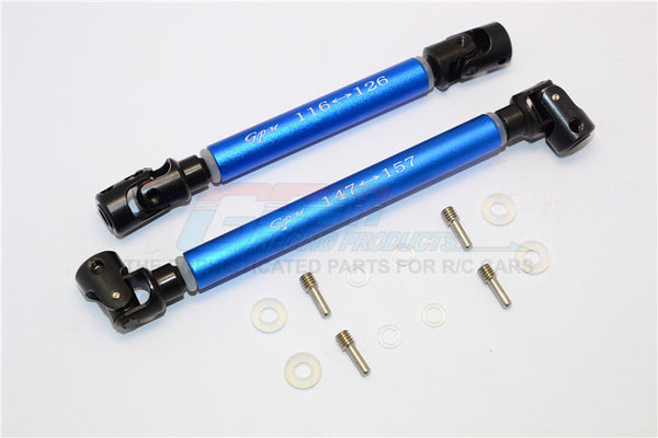 Axial RR10 Bomber Steel Adjustable Main Shaft With Aluminum Body - 1Pr Set Blue