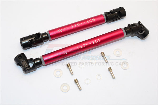 Axial RR10 Bomber Steel Adjustable Main Shaft With Aluminum Body - 1Pr Set Red