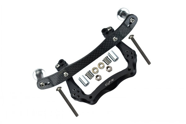 Traxxas Rustler VXL Aluminum Front Damper Plate with Graphite Body Post Mount and Delrin Post - 1 Set Black
