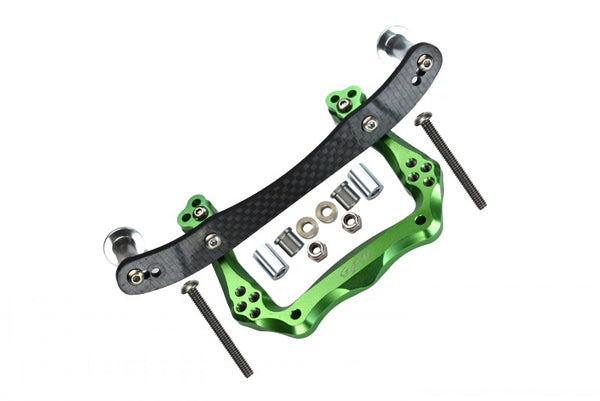Traxxas Rustler VXL Aluminum Front Damper Plate with Graphite Body Post Mount and Delrin Post - 1 Set Green