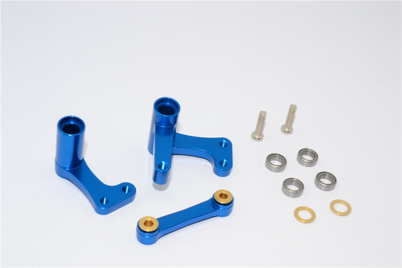 Traxxas Rustler VXL Aluminum Steering Assembly With Bearings - 1 Set Blue
