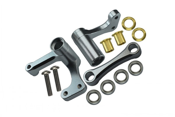 Traxxas Rustler VXL Aluminum Steering Assembly With Bearings - 1 Set Silver