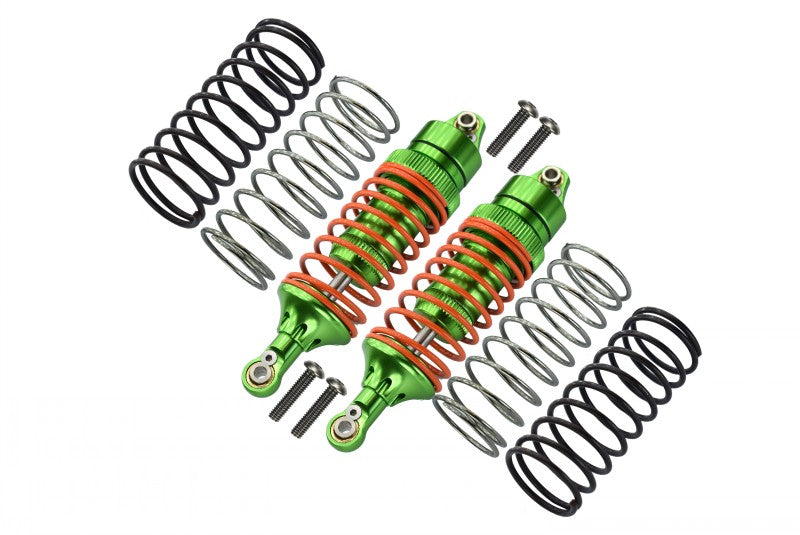 Traxxas Rustler VXL & Craniac Aluminum Front Adjustable Spring Damper With Aluminum Ball Top & Ball Ends (1.3mm, 1.5mm, 1.7mm Coil Spring & 4mm Thick Shaft) - 1Pr Set Green