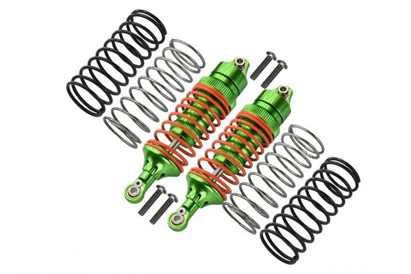 Traxxas Rustler VXL & Craniac Aluminum Front Adjustable Spring Damper With Aluminum Ball Top & Ball Ends (1.3mm, 1.5mm, 1.7mm Coil Spring & 4mm Thick Shaft) - 1Pr Set Green