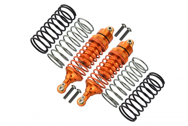 Traxxas Rustler VXL Aluminum Front Adjustable Spring Damper With Aluminum Ball Top & Ball Ends (1.3mm, 1.5mm, 1.7mm Coil Spring& 4mm Thick Shaft) - 1Pr Set Orange