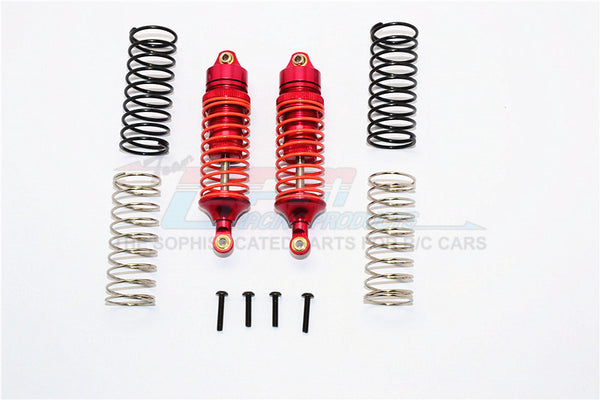 Traxxas Rustler VXL Aluminum Front Adjustable Spring Damper With Aluminum Ball Top & Ball Ends (1.3mm, 1.5mm, 1.7mm Coil Spring& 4mm Thick Shaft) - 1Pr Set Red