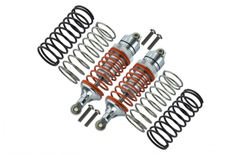 Traxxas Rustler VXL & Craniac Aluminum Front Adjustable Spring Damper With Aluminum Ball Top & Ball Ends (1.3mm, 1.5mm, 1.7mm Coil Spring & 4mm Thick Shaft) - 1Pr Set Silver